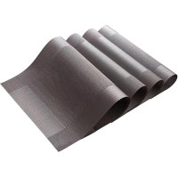 DIYEAH 4 Stck Teiliges Silbernes Tischset aus Hochwertigem PVC rutschfest Hitzeisolierend und Wasserabweisend Schützt Esstisch vor Kratzern und Flecken Leicht zu Reinigen für Zuhause