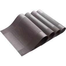 DIYEAH 4 Stck Teiliges Silbernes Tischset aus Hochwertigem PVC rutschfest Hitzeisolierend und Wasserabweisend Schützt Esstisch vor Kratzern und Flecken Leicht zu Reinigen für Zuhause