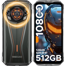 DOOGEE S Punk Pro väljas mobiiltelefon 20GB + 512GB/2TB, 128dB kõlar, 10800mAh/33W väljas nutitelefon ilma lepinguta Android 14, 6,6-tolline FHD + ehitusplatsil kasutatav mobiiltelefon LED valgusefektiga