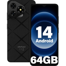 Ulefone Note 19 mobiiltelefon Android 14, 6GB RAM + 64GB ROM/SD-512GB, 6,56-tolline HD+ Octa Core, 5000mAh aku, 8MP + 5MP kaamera nutitelefon ilma lepinguta, kolm kaardipesa, Dual SIM 4G/Face