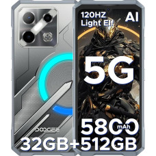DOOGEE Blade GT Pro 5G väljas nutitelefon LED valgusefektidega, 32GB + 512GB/2TB TF LPDDR5, Dimensity 7025, 6.72 tolli FHD + 120Hz, Android väljas mobiiltelefon ilma lepinguta, 100MP + 32MP/5800mAh