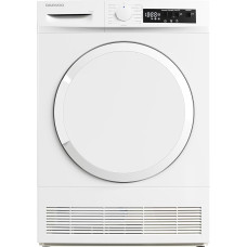 Daewoo T0CT1W0DE Condenser Dryer Front Loader G, 10 kg, 15 Programmes Including 29 Minutes Short Programme, LED Drum Lighting, Wrinkle Protection, White