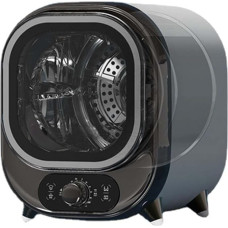 Tumble Dryer with Ventilation, Portable 5kg, Compact Mini Spin Dryer for Worktop or Wall Mounted, 0.8kg Load Capacity, Brown