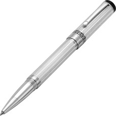 Xezo Tribune 925 Sterling Silver Rollerball Pen Fine Point Platinum Plated Hand Guilloche Engraved and Serial Numbered