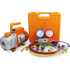 Bacoeng 3CFM Vacuum Pump Manifold Gauge Air Conditioner Set