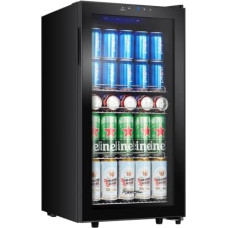 Kalamera KRC-86GE Drinks Fridge, Beer Fridge with Touch Control Panel, 3-18°C Cooling Zone, Bottle Fridge 86 Litres, Blue LED Interior Lighting, 41 dB
