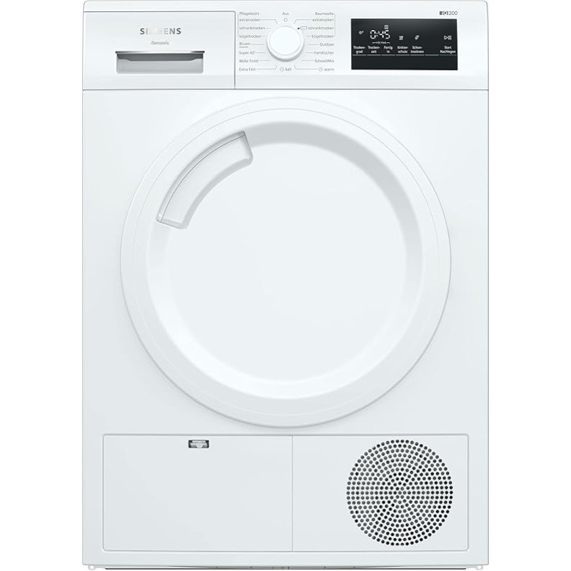 Siemens WT43HV03 Heat Pump Dryer for 7 kg Laundry, iQ300, A++, 212 kWh/Year, autoDry, Outdoor Program, White