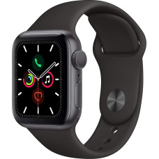 Apple Watch Series 5 40 mm (GPS) - alumiiniumist korpus Space Grey Black Sports Strap (uuenenud)