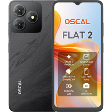 OSCAL Flat 2 mobiiltelefon ilma lepinguta Android 14, 12GB + 256GB 2TB TF mobiiltelefon, 90Hz 6,56-tolline HD + 90Hz, Octa-Core, 5000mAh, 13MP + 8MP AI kaamera nutitelefon ilma lepinguta Dual SIM 4G OTG