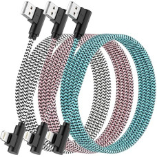 iPhone laadimiskaabel 2.8M, [Apple MFi sertifitseeritud] täisnurkne Lightning kaabel, nailonist punutud iPad laadimiskaabel iPhone 14 13 12 11 Pro Max Mini XR XS X 8 7 6S 6 iPad iPod AirPods jaoks