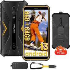 Ulefone Armor X12 Pro Outdoor nutitelefon, 8GB + 64GB/256GB SD, Octa Core 4860mAh 5.45 tolli Android 13 IP68 mobiiltelefon ilma lepinguta, 13MP + 8MP kaamera, 4G 3 kaardipesa Face ID OTG NFC GPS - roheline