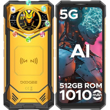 DOOGEE S200 X 5G välitingimustes kasutatav mobiiltelefon ilma lepinguta Android 14, 32GB + 512GB DDR5 välitingimustes kasutatav nutitelefon, 10100mAh, 6,72-tolline FHD + 120Hz, 100MP + 1,32-tolline AMOLED tagumine ekraan, IP68/69K/NFC/WiFi 6/Face