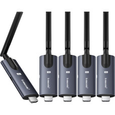 Traadita HDMI saatja ja 4 vastuvõtjat, Lemorele 1080P HDMI traadita ülekanne toetab 1 saatja kuni 4 vastuvõtjat Max striiming video sülearvuti, kaamera, TV box HDTV, monitor, projektor