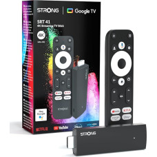 STRONG SRT41 4K UHD Google TV Stick, Android 11, WiFi, integreeritud Chromecast, Google Voice Assistant, HDR10+, Dolby Audio & Dolby Vision, Netflix, Prime Video, YouTube, Disney+.
