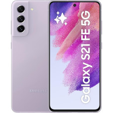 Samsung Galaxy S21 FE 5G, Android nutitelefon, 6,4-tolline dünaamiline AMOLED-ekraan, 4500 mAh aku, 128 GB/6 GB RAM, mobiiltelefoni värvusega Lavendel