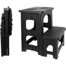 2 astmeline stäkk Kokkupandav stäkk koos kandevõimega Libisematu astmeline jalatool Kaasaskantav kokkupandav ilmastikukindel köögi, kodu, kontori, välistingimustes kasutamiseks