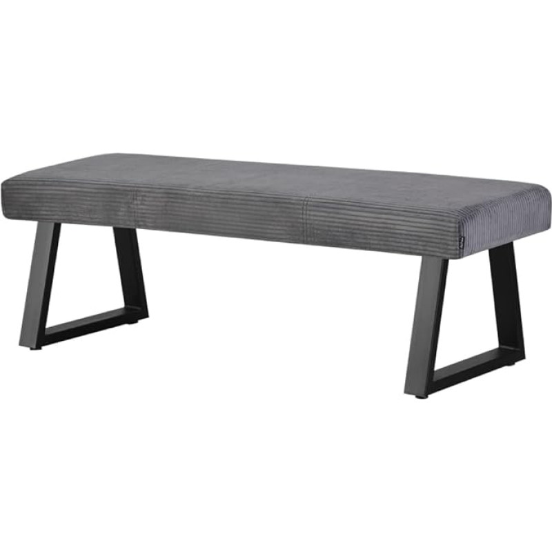 B&D home Dolce 11304-140-DAGR pehmendusega söögitoa pink, 140 cm, polsterdatud pink söögituppa, garderoobi, kööki, tööstuslik modernne disain, tumehall