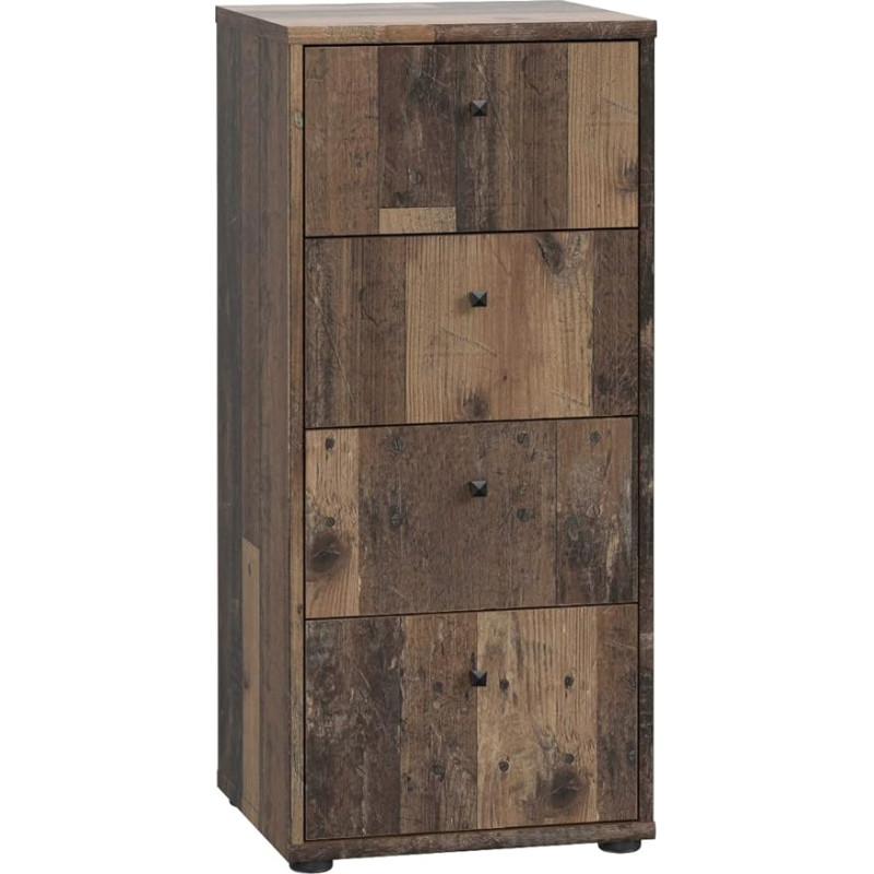 FORTE Tempra 2 kapp 4 sahtliga, puitmaterjalist, vanapuidust vintage stiilis, 38,6 x 85,5 x 34,8 cm (B x K x S)