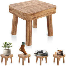 DAJAVE Väike puidust jakk, taimede laud, taimede jakk, lüpsja jakk, siseruumide astmelaua lastele, väike kõrvallaud siseruumide taimede jaoks, magamistuba, öökapp, 24 x 22 x 20 cm, 24 x 22 x 20 cm