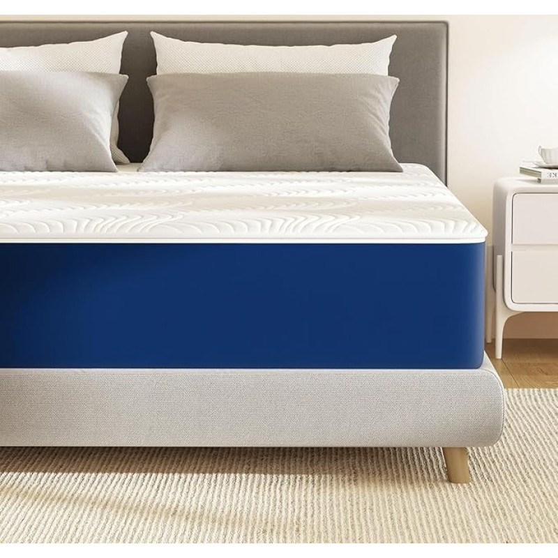 PurrJoys madrats 140 x 200 x 25 cm, mäluvaht geeliga, H3, eemaldatav kate, CertiPUR-US & Öko-Tex, rõhu leevendav, tarnitakse rullis karbis.