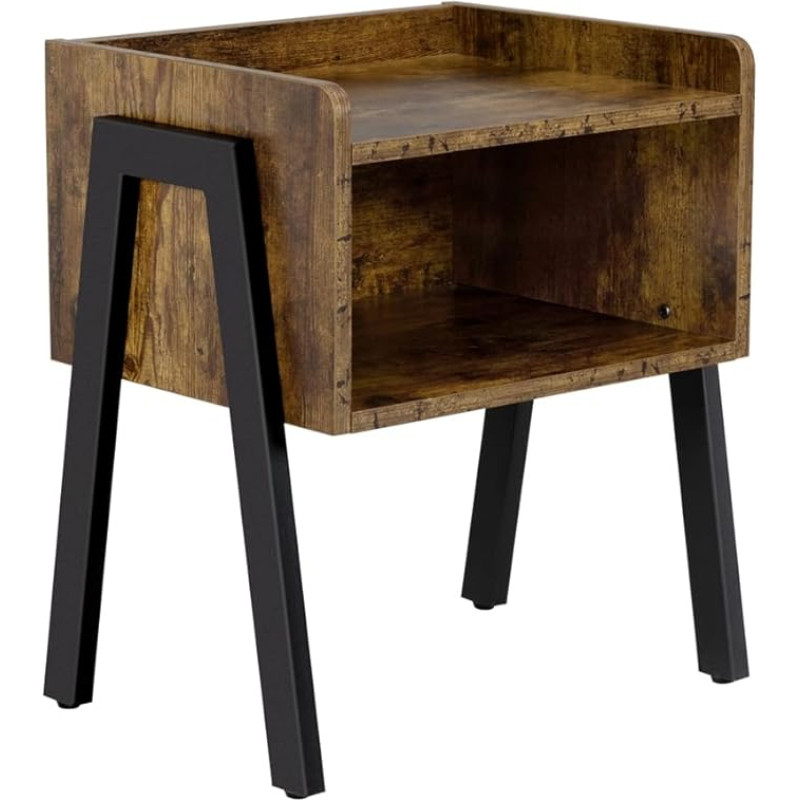 Yaheetech Industrial Dessert Stackable küljelaua avatud kambriga voodipoolne laud Voodikapp Stabiilne metallist jalad Vintage