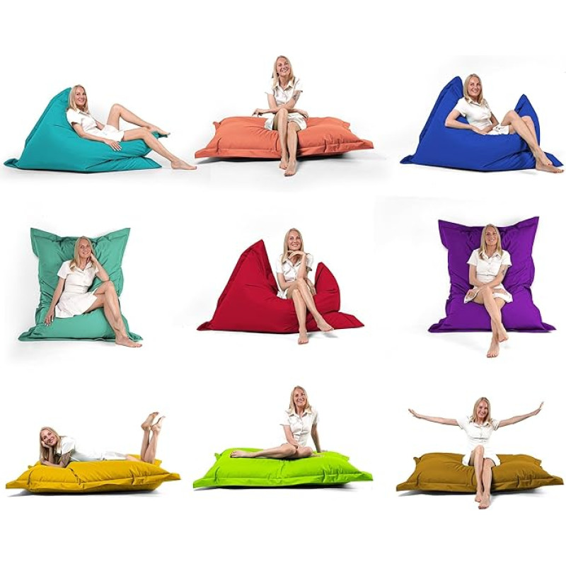 Nadimaideal Ristkülikukujuline Bean Bag, 2-in-1 funktsioon lamamiseks ja istumiseks lastele, teismelistele ja täiskasvanutele, sise- ja välistingimustes, istmepadi - Bean Bag, täidis EPS helmed (antratsiit, XL - 120 x 160 cm)