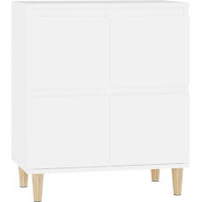 vidaXL Sideboard, sahtlitekk, kus on palju hoiuruumi, Highboard elutoa kapp koos ustega, kapi külgkapp, külgkapp, valge puitmaterjaliga