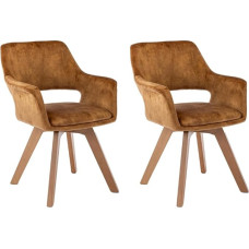 Casa Vital Amali kaasaegsed söögitoolid koos käetoega 2 köögitoolist koosnev komplekt Pehmendusega 360° pöörlev ülemine osa Massiivsed pöögijalad 120kg maksimaalne koormus (Curry)