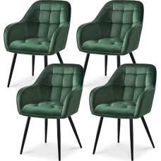 ELUCHANG söögitoa toolid, komplekt 4, sametkangas, kaasaegsed köögitoolid, polsterdatud toolid käetoega, 150 kg kandevõime, mugav elutoa tool, elutoa tool söögituppa, elutuppa.