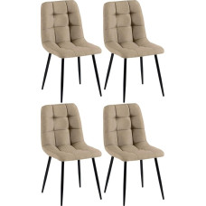 CLP komplekt 4 Antibes söögitoa tooli, köögitoolid polsterdatud vilditud kangakattega, polsterdatud toolid, maksimaalne koormus 150 kg, värv: Taupee