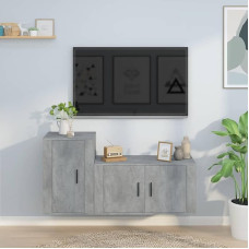 Homgoday TV mööblikomplekt 2 tk halli betoonist mitmekihiline puidust TV kapp TV kapp kohvilaud kohvilaud TV stend tööstuslike eluruumide jaoks