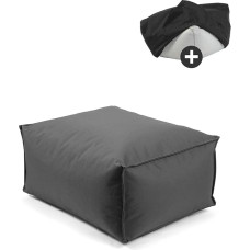 mokebo® Outdoor Pouf või Stool 65 x 45 cm koos kaitsva kattega 'Der Ruhestifter', istmik, jalatugi, istmepadi, istmepouf EPS helmetäidisega ja kattega, ainult vetthülgav ja kaitsva kattega.
