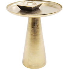 Kare Uno Design Kõrvallaud, platvorm, kuldne, ümmargune, 45 cm läbimõõt, hoiulaud, kohvilaud, elutoa laud, voodilaua, diivanilaud, alumiinium, 53 x 45 x 45 cm (K x L x S x S)