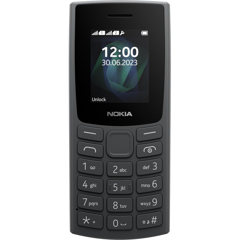 Nokia 105 2G Edition 2023 (Dual SIM, 1,77-tolline ekraan, 1000 mAh aku, 32 MB, 3,5 mm kõrvaklapipesa, FM-raadio) Charcoal