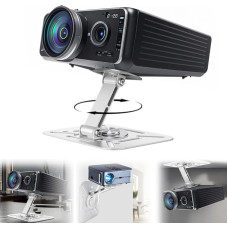 Gohytal projektori kinnitus 360° pööratav lae ja seina jaoks, universaalne 1/4-tolline keermega projektoritega ühilduv, vastupidav kinnitussüsteem kodukino, kontori ja mängutoa jaoks