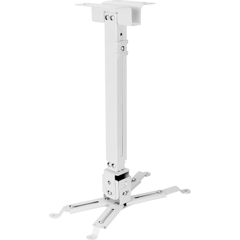 QWORK® universaalne laeprojektorihoidik, 360° pööratav, 15° kaldenurk, teleskoopiline 40-63 cm, maksimaalne koormus 15 kg, valge