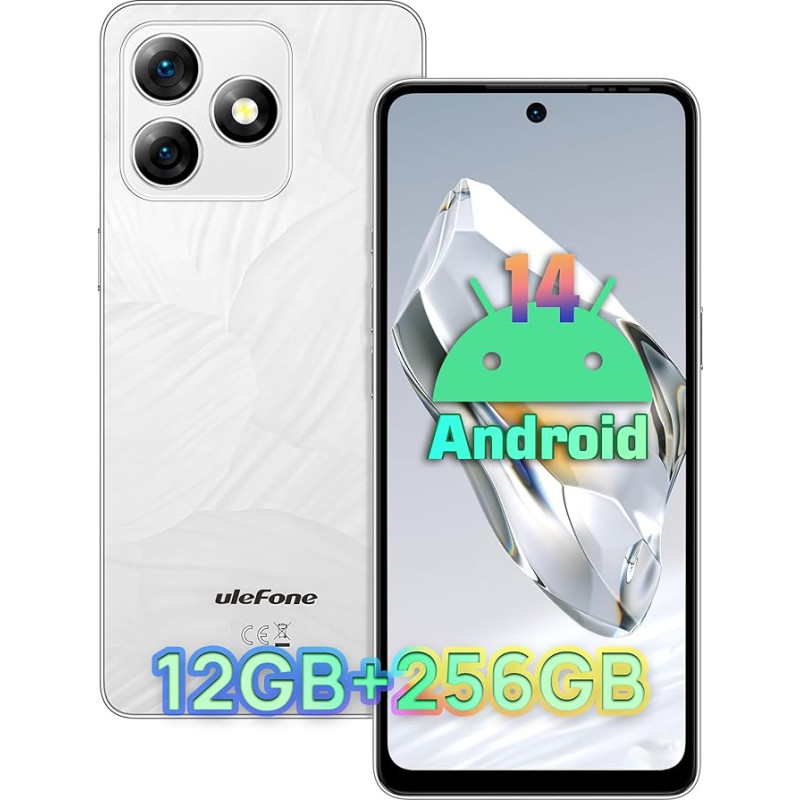 Ulefone Note 18 Pro nutitelefon Android 14, 12GB + 256GB /2TB laiendatav, 64MP + 32MP kaamera mobiiltelefon, 6,78-tolline HD+ ekraan 5450 mAh aku nutitelefon ilma lepinguta, OTG/NFC/GPS/Dual SIM/Face
