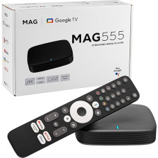 MAG 555 Original Infomir & hb-digital 4K HDR multimeedia vastuvõtja HDR koos Google assistendi, Netflixi, Prime Video, Disney+, YouTube, Dolby Atmosiga