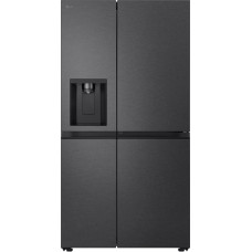 LG GSJC40EPPE Side-by-Side Fridge with Freezer - Door-in-Door Function, Fixed Water Connection, Total NoFrost, Modern Flat Door, Matt Black Metallic
