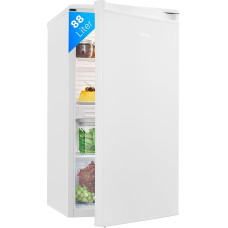 Bomann Fridge without Freezer, 88 L Net Capacity and 3 Glass Shelves, Small Fridge with Vegetable Compartment, Quiet, Interchangeable Door Hinge, Fridge Freestanding with LED Lighting, VS 7350