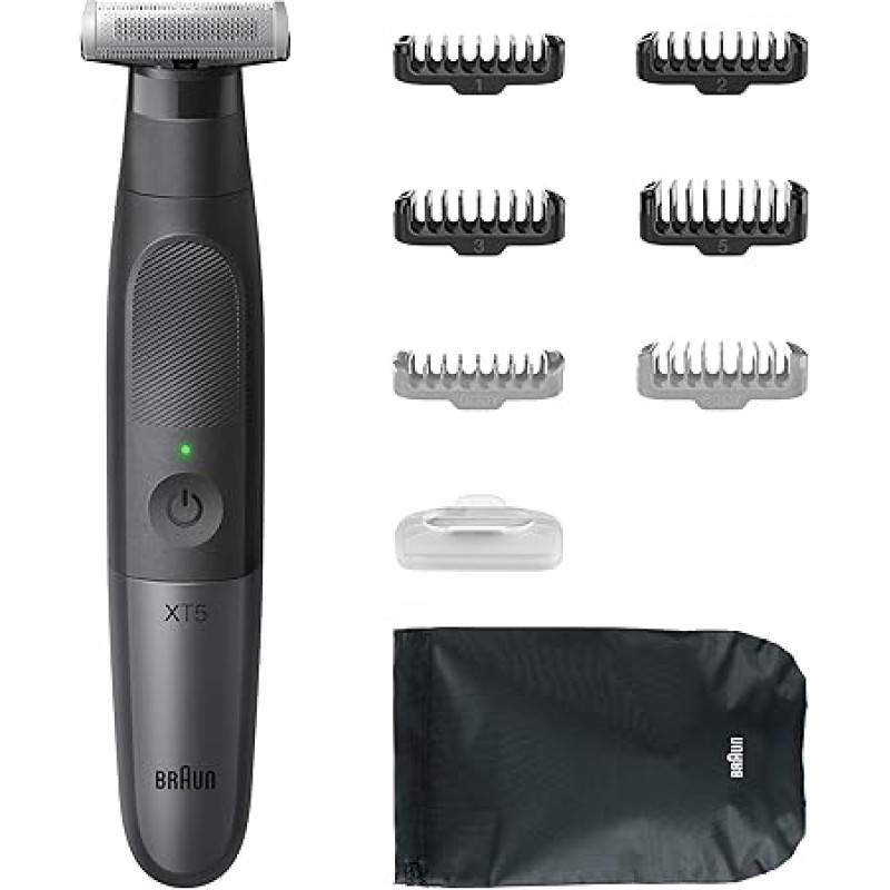 Braun Series XT5 Beard Trimmer, Electric Shaver for Men, Body Groomer Set, 1 Durable Blade, Travel Bag, One Device for 3 Day Beard, Hair, Genital Area, Armpits, XT5200