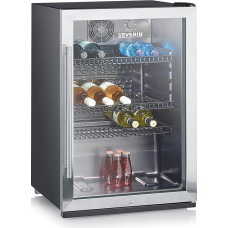 SEVERIN FSK 8840 Bottle Fridge with Integrated Lock and Integrated LED Lighting 118 L Capacity Black/Silver