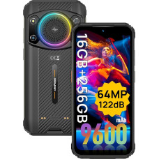 Ulefone Armor 21 Outdoor Smartphone 16+256GB/SD-2TB, 9600mAh Outdoor mobiiltelefon Octa-Core Helio G99, 122dB kõlar 6.58 FHD+ 120Hz, 64MP + 24MP kaamera Android 13 IP68 NFC/OTG/GPS 4G Dual SIM mustad