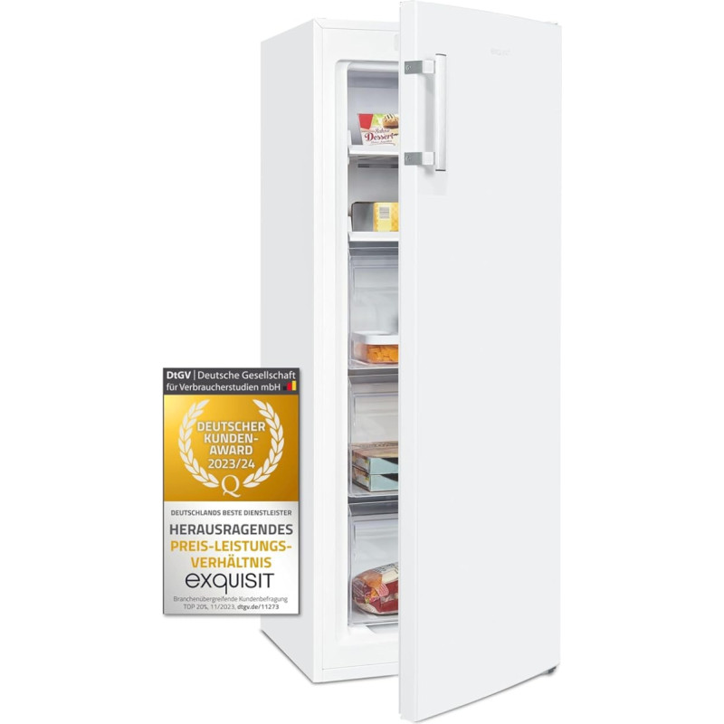 Exquisit GS231-NF-H-040D Freezer White | 161 Litre Capacity | Freezer | NoFrost | Electronic Freezer | White