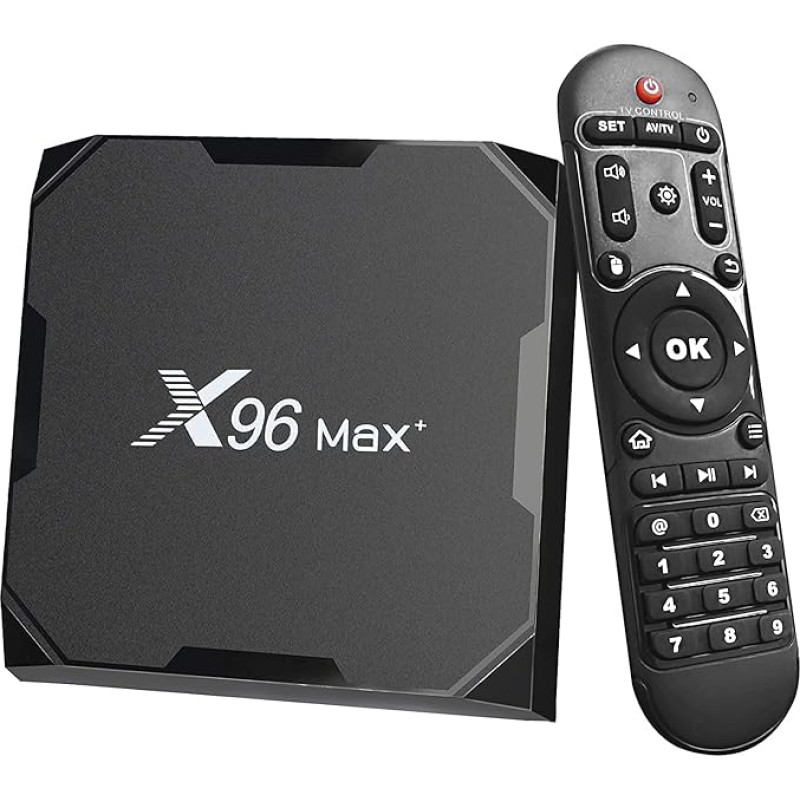 X96 Max Plus Smart TV Box 4GB 32GB Android 9.0 Amlogic S905X3 Quad Core Media Player, toetab 4K/3D/2.4 & 5G WiFi/BT 4.0/HDMI 3.0 LAN koos kaugjuhtimispuldiga