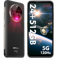 Ulefone Armor 23 Ultra Outdoor mobiiltelefon 5G kahesuunalised satelliitsõnumid nutitelefon 24GB + 512GB 5280mAh aku, 6,78-tolline FHD + 120Hz, Android 13, 50MP + 50MP + 64MP + 50MP kaamera, NFC/OTG Must