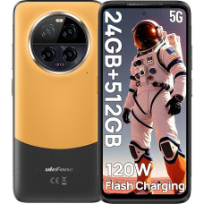 Ulefone Armor 23 Ultra Satellite mobiiltelefon, 24GB + 512GB vastupidav nutitelefon 5G, 3.2X teleobjektiiv 6.78 FHD + 120Hz kaamera 64MP, IP68/69K, kiirlaadimine 120W mobiiltelefon/NFC/Android 13 Orange