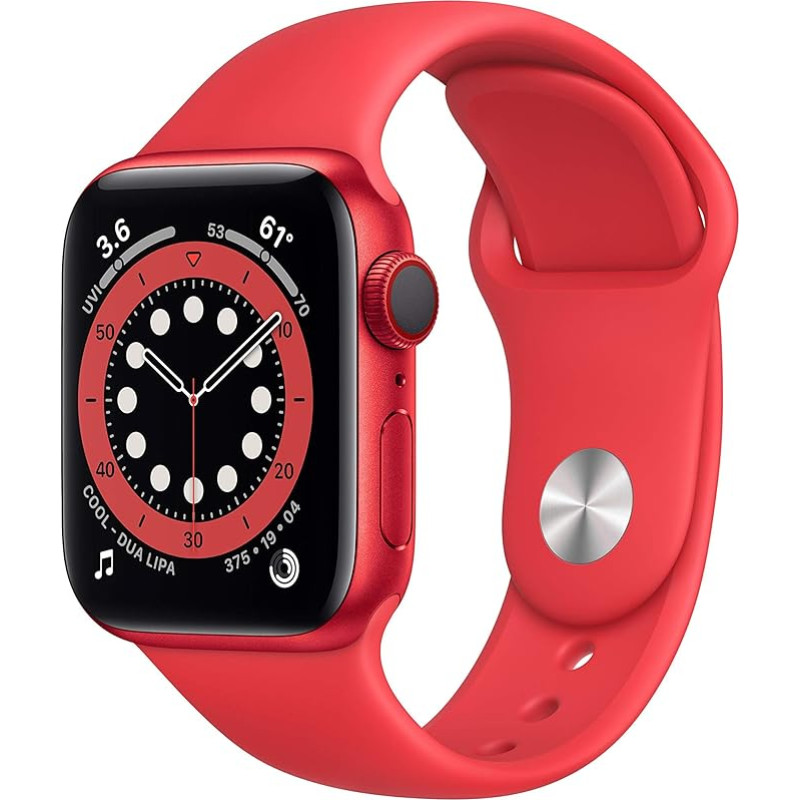 Apple Watch Series 6 GPS + Cellular, 40 mm toode (punane) alumiiniumist korpus koos toote (punase) spordirihmaga (uuendatud)