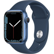 Apple Watch Series 7 (GPS, 41 mm) alumiiniumist korpus sinine koos Abyss spordirihmaga sinine (uuenenud)