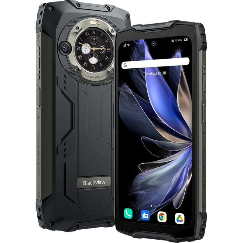 Blackview BV9300 PRO välitingimustes kasutatav mobiiltelefon ilma lepinguta (100LM Torch), 16GB + 256GB, 15080mAh aku, 6,7-tolline 120Hz 2.3K ekraan, 64MP kaamera, IP68 Android 13 veekindel nutitelefon, GPS NFC,